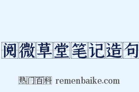 阅微草堂笔记造句是什么意思的图片